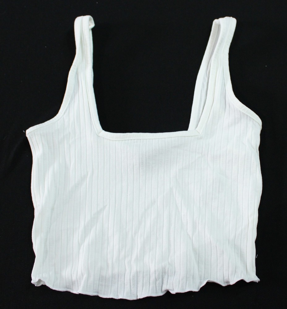 Asos Women's Sleeveless Square Neck Cropped Cami Top EJ2 White Size US: 0 NWT
