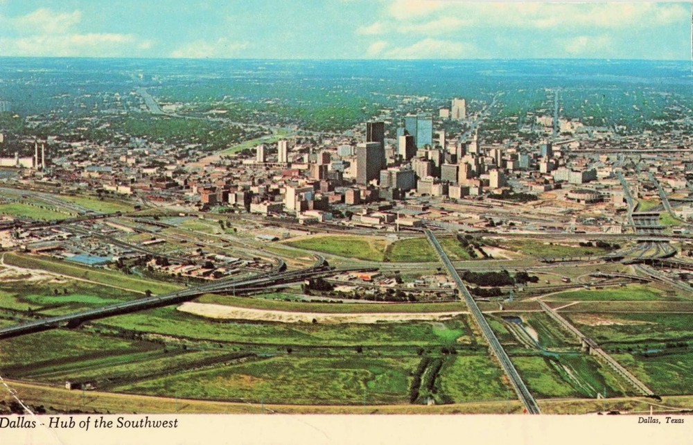 Aerial View of Dallas Texas TX - Postcard