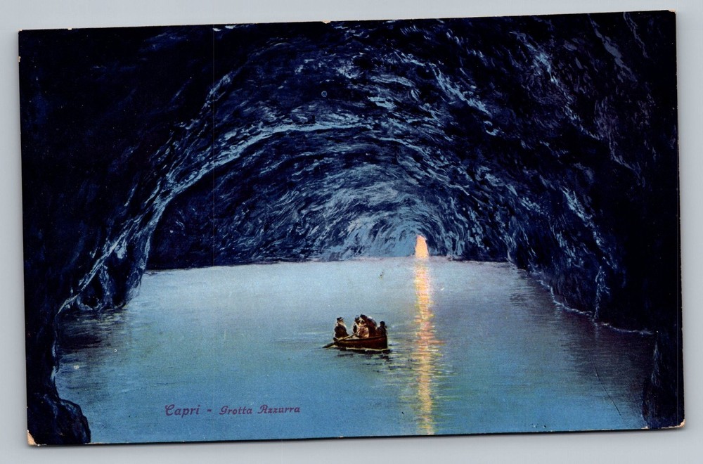 Blue Grotto Is A Sea Cave In Capri Italy Vintage Postcard