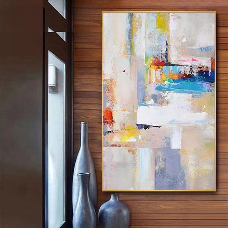 Handmade Wall Art Modern Abstract Oil Painting on Canvas Painting Living Room,
