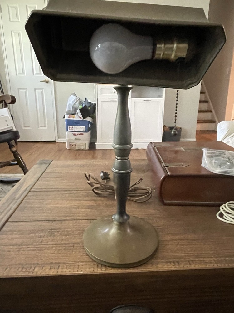 Refurbished Antique Heavy Bronze Banker’s Lamp Circa 1920s