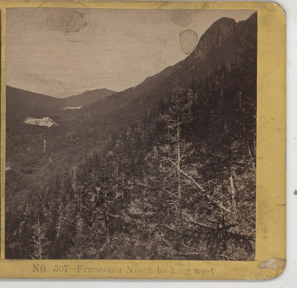Franconia Notch & Profile House Looking West NH Kilburn Stereoview c1870