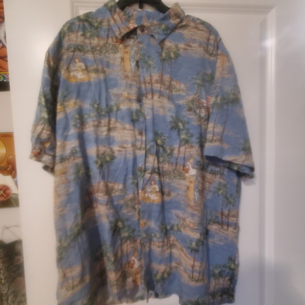 Batik Bay XL Men's Hawaiian Shirt- Blue- Tropical Island Beach Wear- 100% Rayon