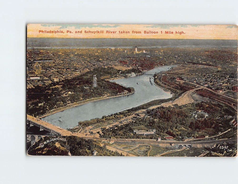 Postcard Philadelphia Pennsylvania and Schuylkill River USA
