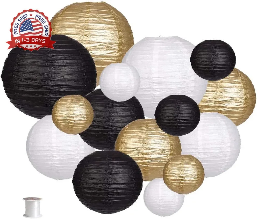 Paper Lanterns Decorative, Round Hanging Paper Lanterns Decorations for Wedding