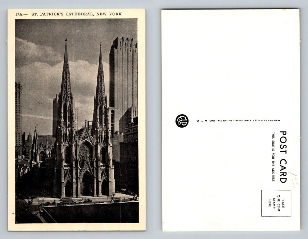 New York City NY, St. Patrick’s Cathedral Fifth Ave Gothic Vintage Postcard