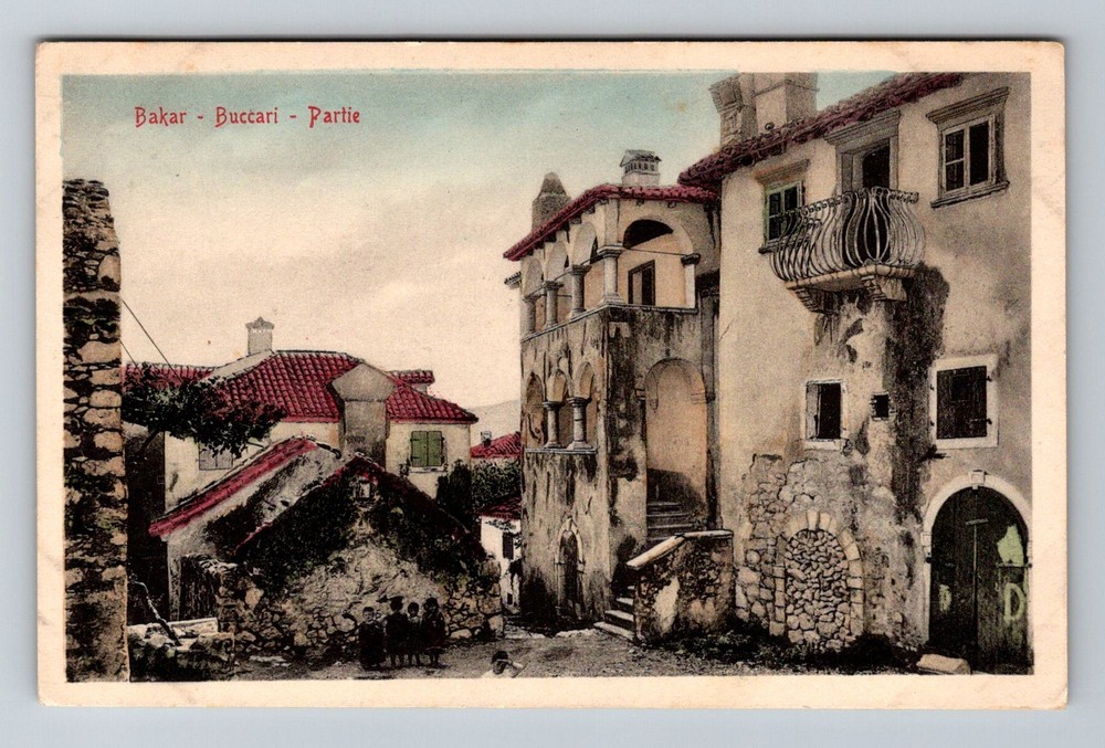 Croatia- Bakar Buccari Residential Street Postal Old Card View Vintage Postcard
