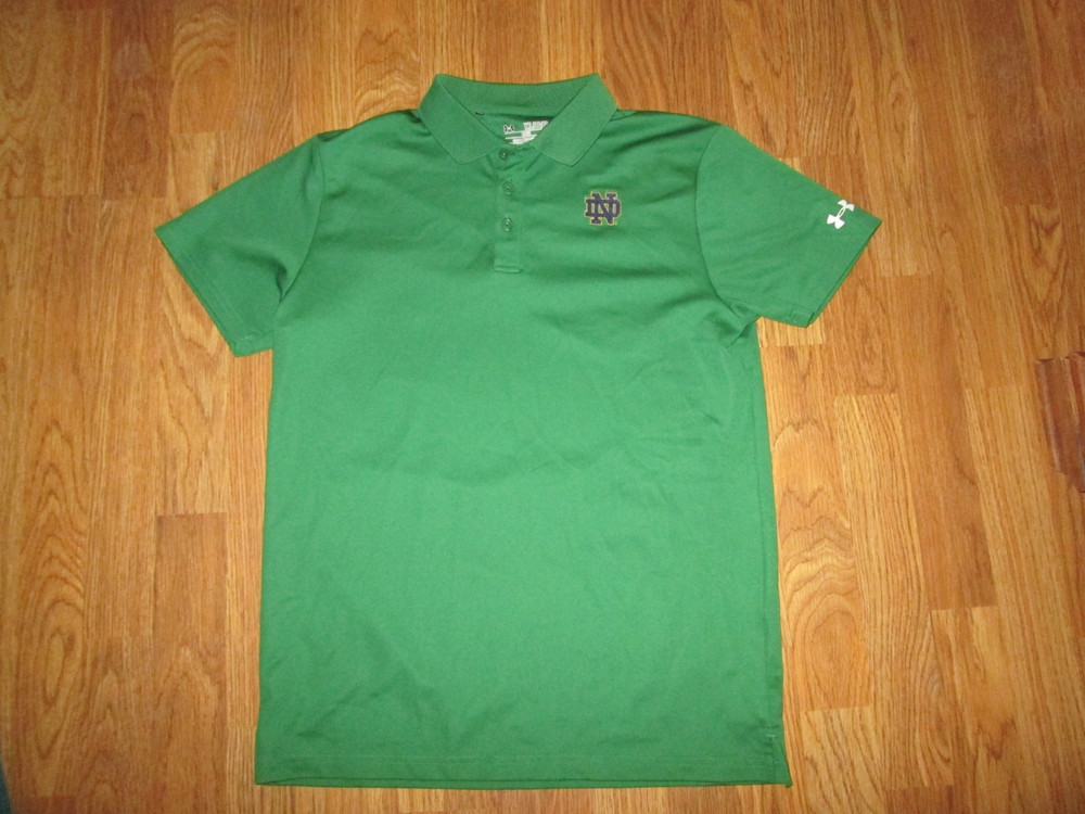 Boys UNDER ARMOUR NOTRE DAME FIGHTING IRISH collared golf polo shirt sz YXl XL