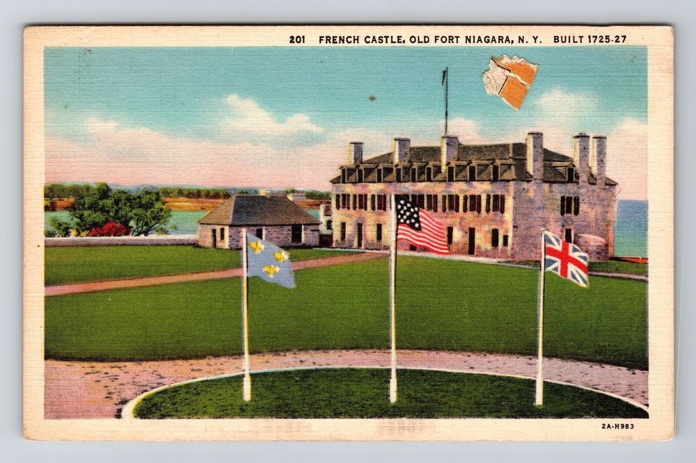 Old Fort Niagara NY-New York, Outside French Castle, Vintage Postcard