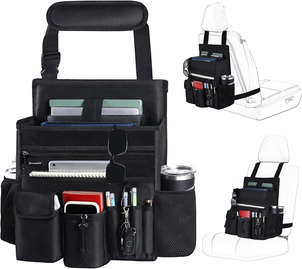 Seat Organizer, Car Seat File Organizer with Large Storage, Multiple Pockets,