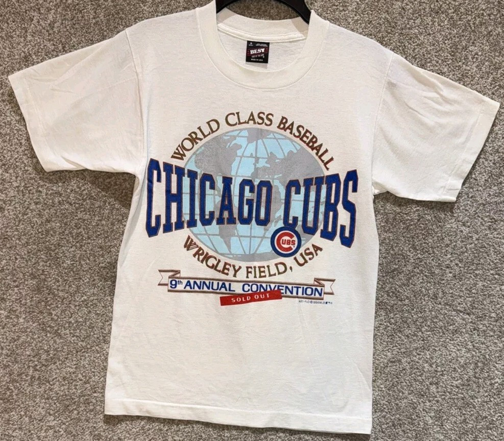 Vintage 90s MLB Chicago Cubs Wrigley Field Single Stitch T-Shirt Size Small USA