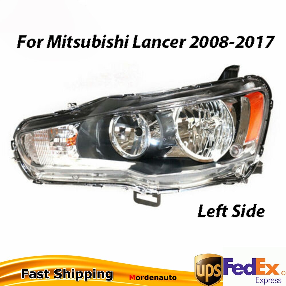 Left Headlight Halogen Headlamp for Mitsubishi Lancer 2008-2017 Driver Side