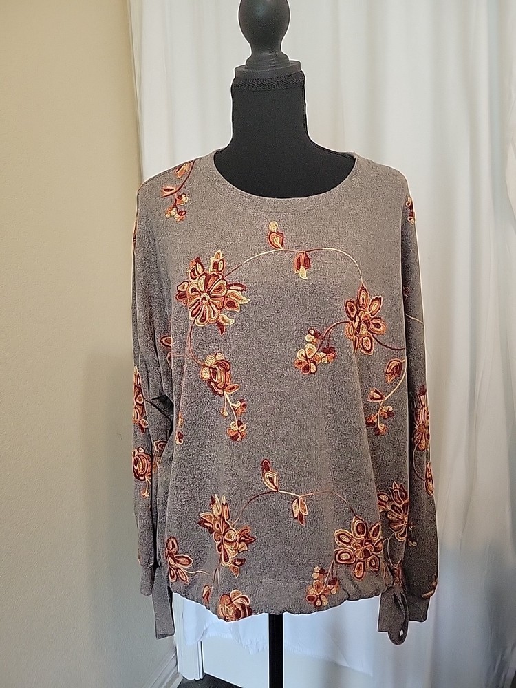 Figueroa & Flower Anthropologie Boho Embroidered Top Side Tie Size Large