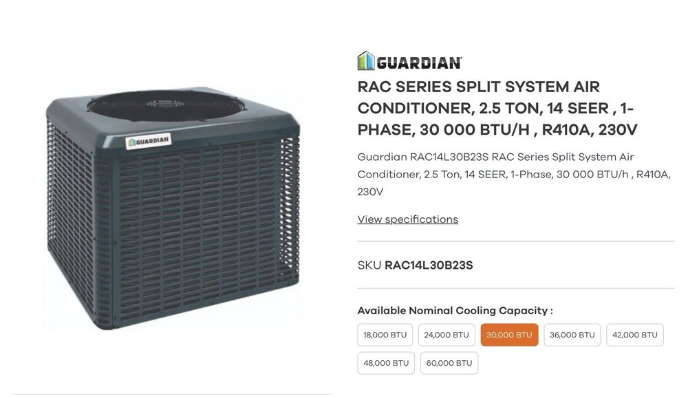 York/Guardian 2.5 Ton 14.3 SEER2 Air Conditioner Condenser
