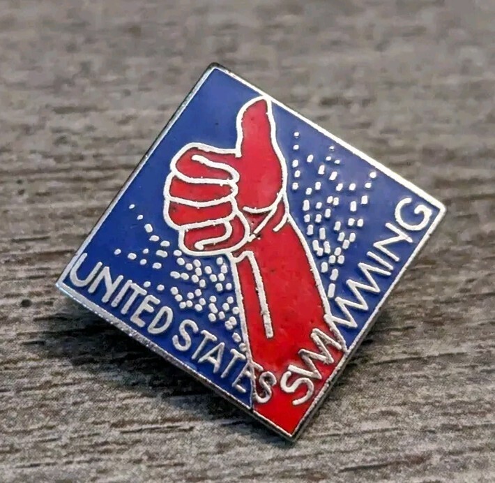United States Swimming Team - Red, White, And Blue Silver-Tone Lapel/Hat Pin