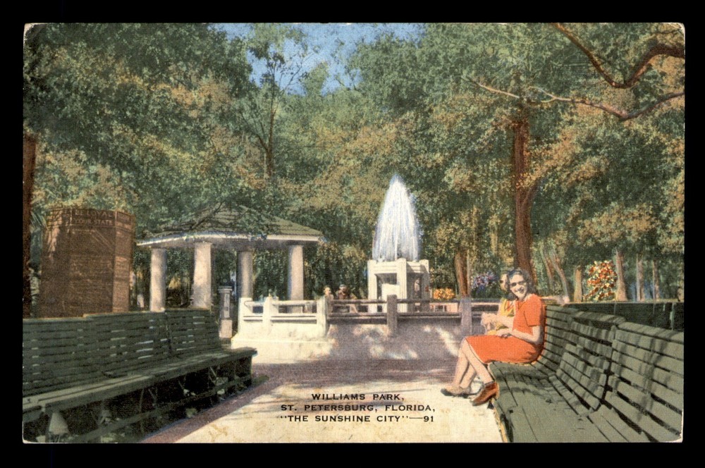 Williams Park St Petersburg Florida Sunshine City FL Unp Postcard