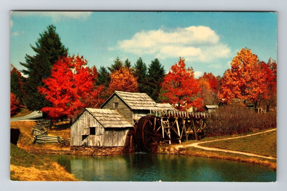Blue Ridge Parkway VA-Virginia, Mabry Mill, Scenic, Vintage Postcard