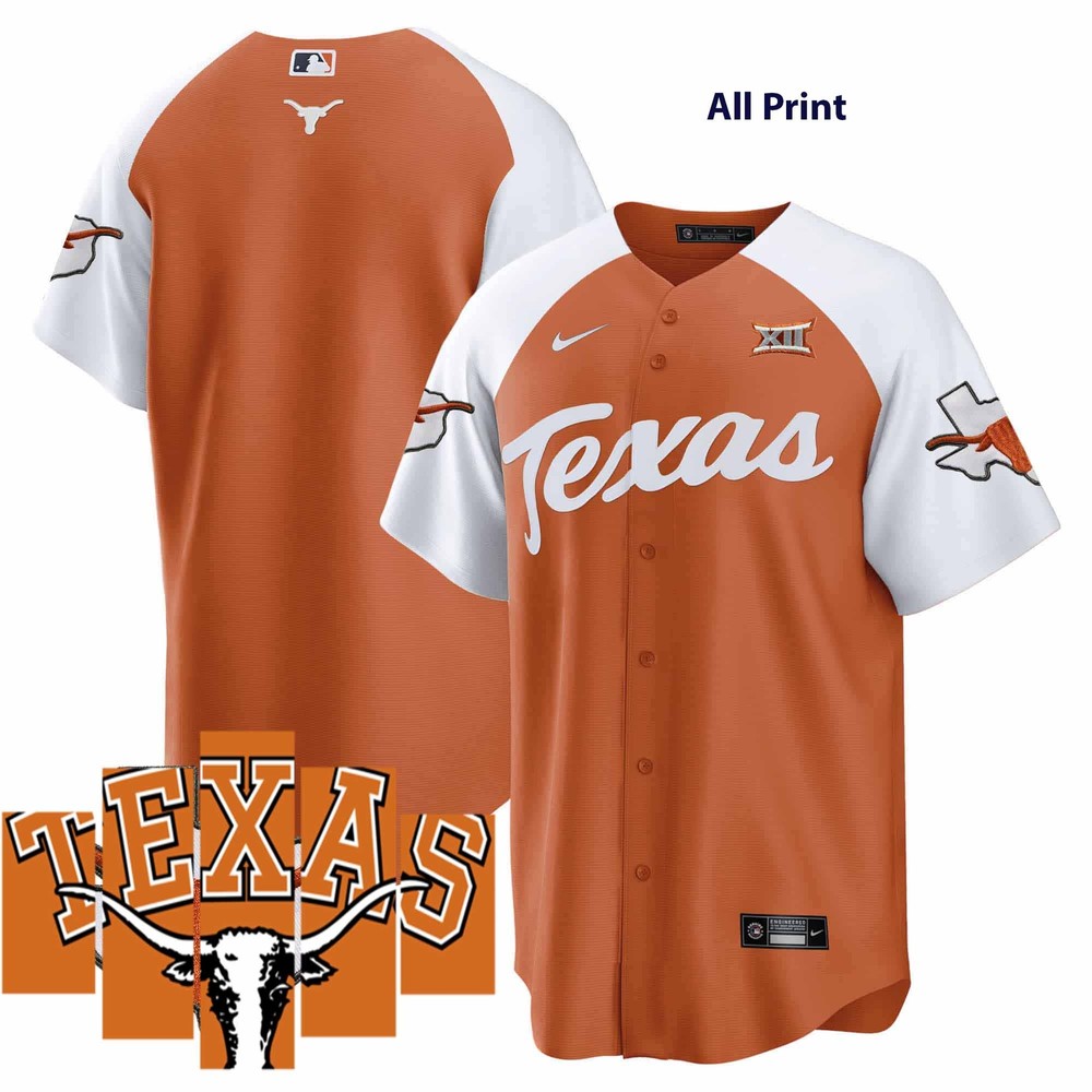 Texas Longhorns Baseball Jersey – Custom Printed Team Apparel
