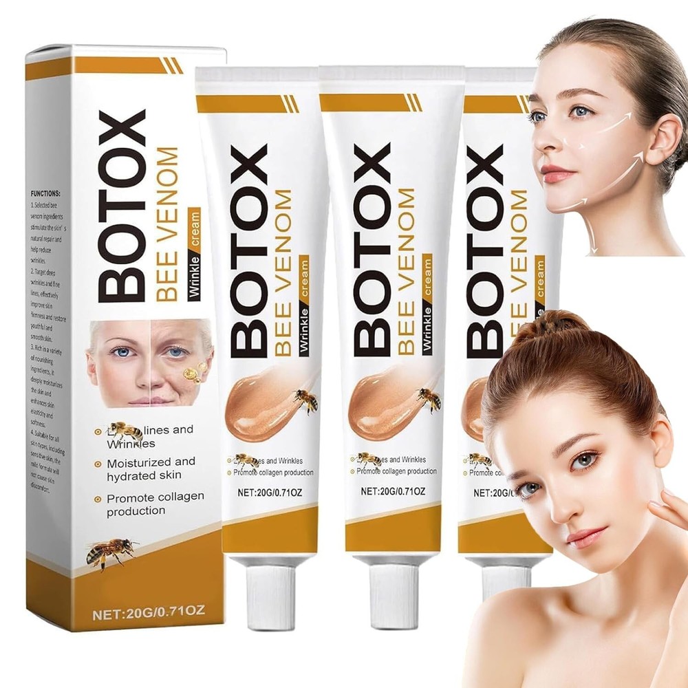 3 Pcs Bee Venom Wrinkle Cream, Bee Venom Anti-Wrinkle Firming Cream, Bee Venom M