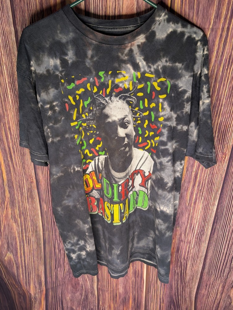 Ol Dirty Bastard T Shirt Size L Large ODB Wu-Tang Clan Black Tie Dye Hip Hop Tee