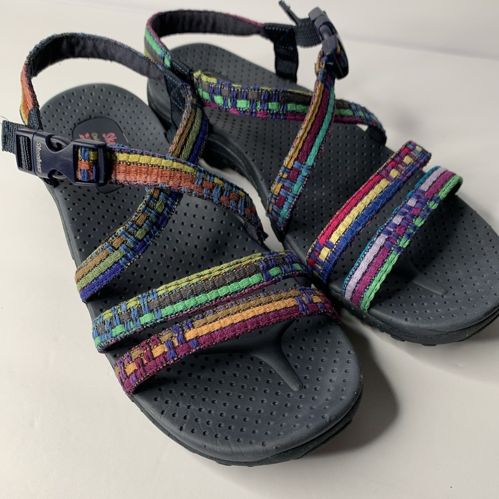 Skechers Women's Reggae Sew Me Sandals Size 9 Multi-Color Outdoor Lifestyle