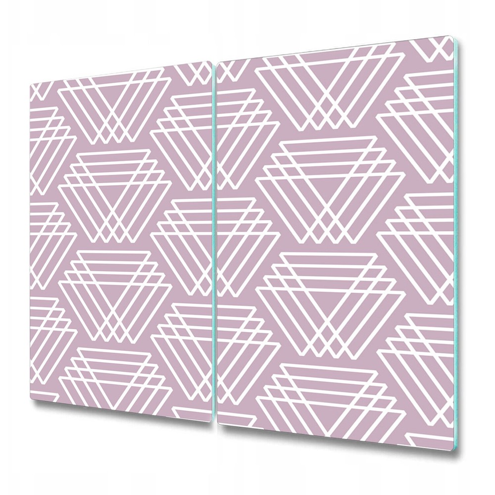 Glass Worktop Kitchen Chopping Board Pink triangles abstract pale geometric