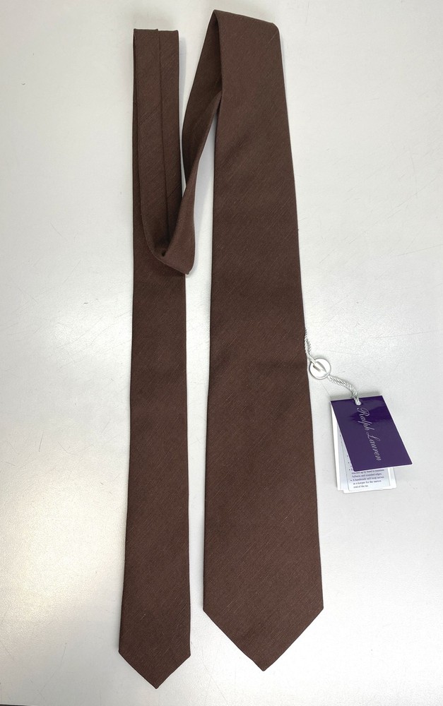 Ralph Lauren Purple Men's Silk Tie Brown One-Size Woven Hand-Cut Made In Italy
