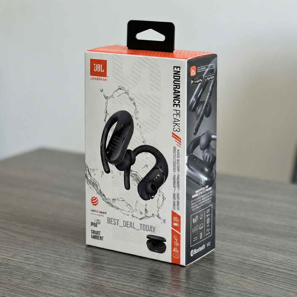 JBL Endurance Peak 3 True Wireless Bluetooth Earbud Headphones Headset  - BLACK