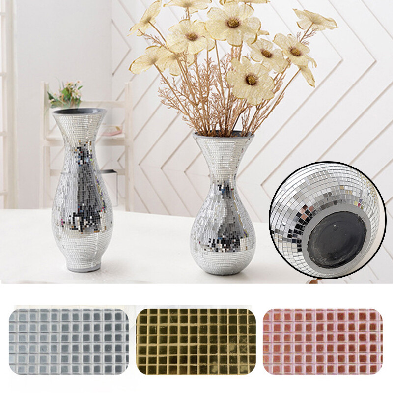 Self-adhesive DIY mirror mosaic tiles for wall art decor