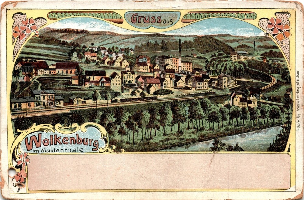 Wolkenburg, Muldenthale, Kunstverlag Marie Bertling, Glauch Postcard
