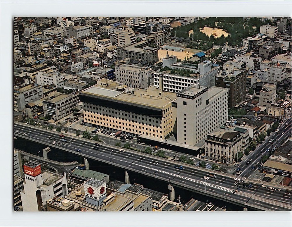 Postcard Aerial View International Hotel Osaka Japan