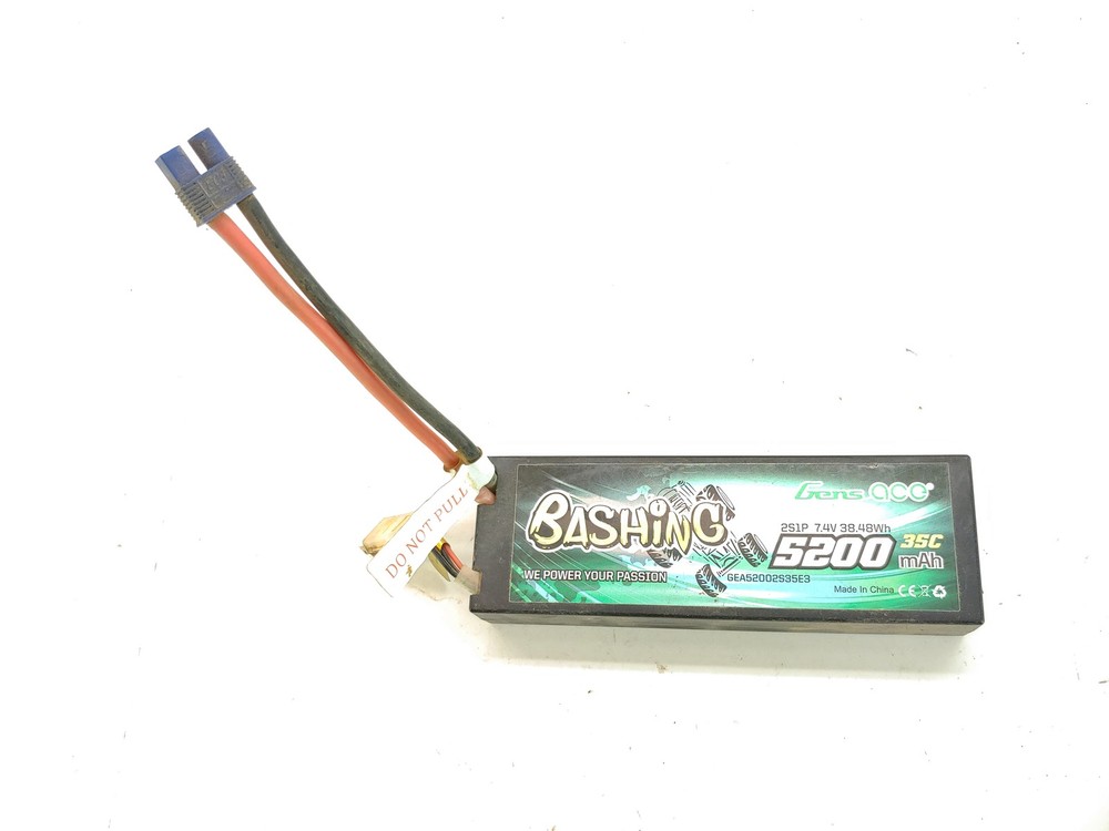 Gens Ace 5200mAh 7.4V 35C LiPo Battery Used-image