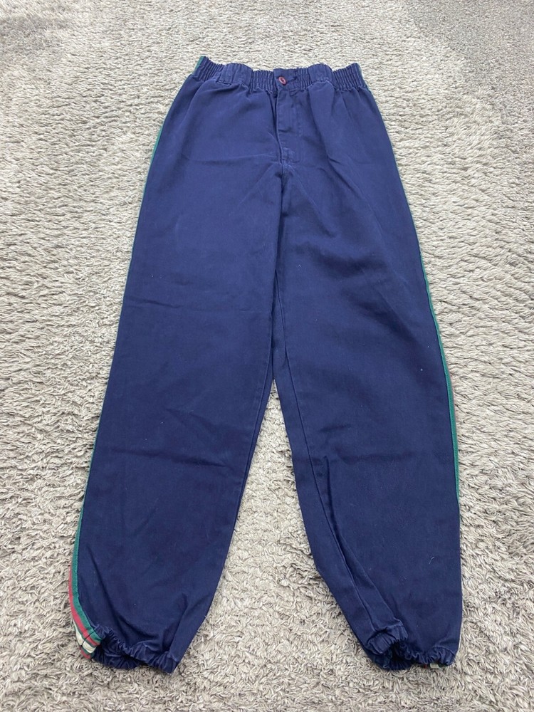 Vtg Gap Pants Women XL Navy Blue Twill Italian Striped Taper Joggers 90s Y2K