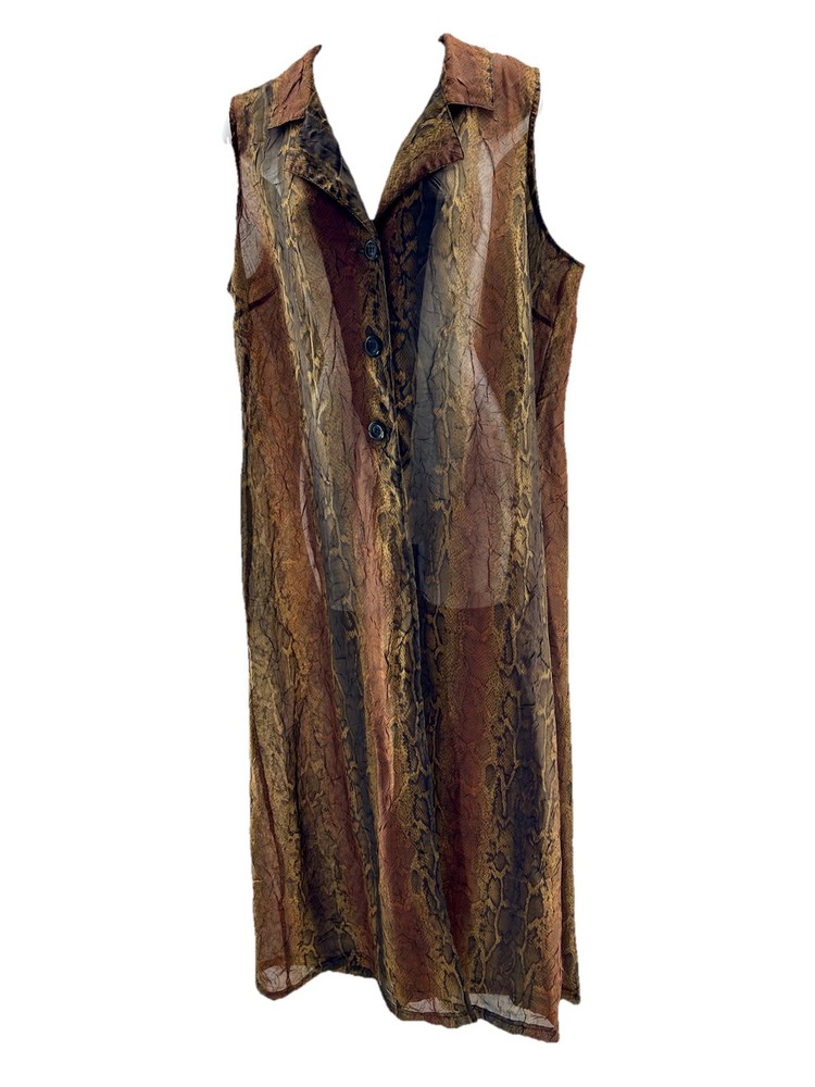 Ultra Dress New York Vintage Dress Sheer Snakeskin Size 14w
