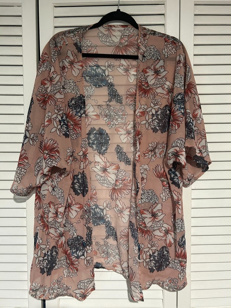 Kimono Cardigan Women Floral Open Front Lightweight Summer Sheer Wrap Coverup