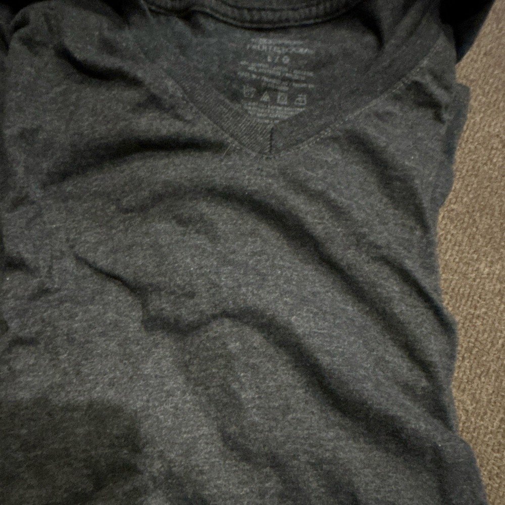 Hanes Men's Dark Gray L Regular Fit V-Neck Jersey Short Sleeve T-Shirt Tee