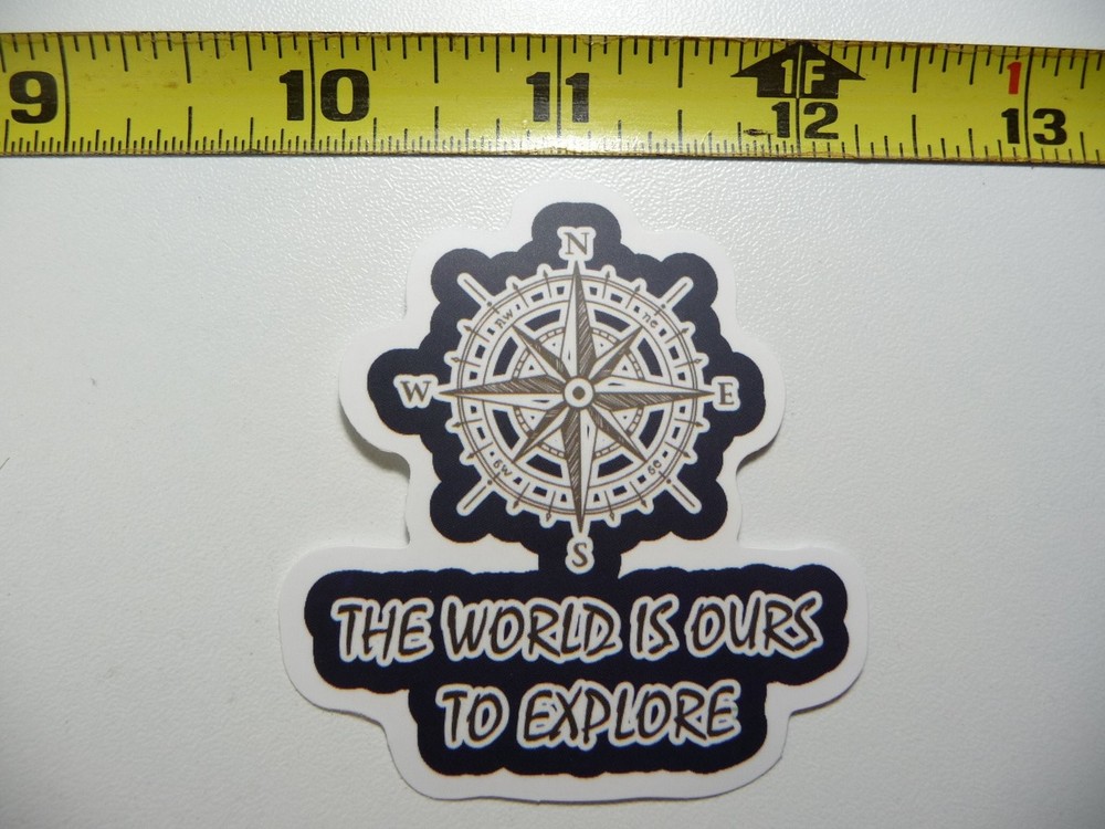 Adventure-themed World Decal Sticker for Hiking Camping Nature Lovers