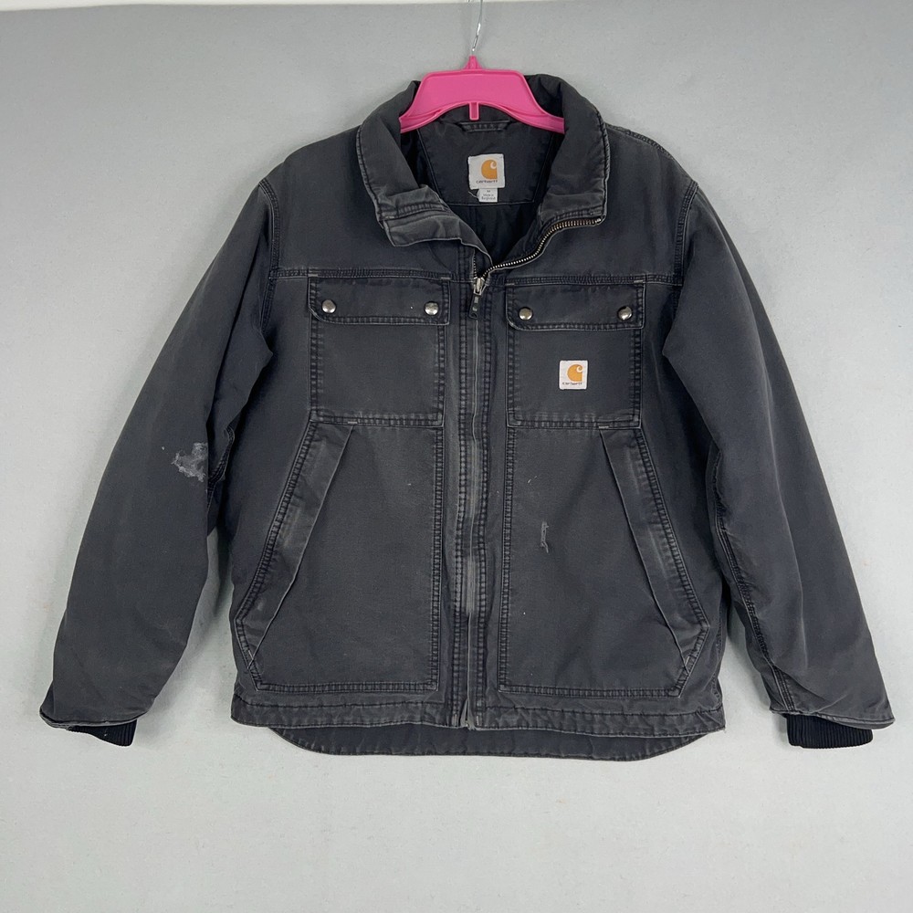 Carhartt Mens Medium Black Quick Duck Jefferson Work Coat