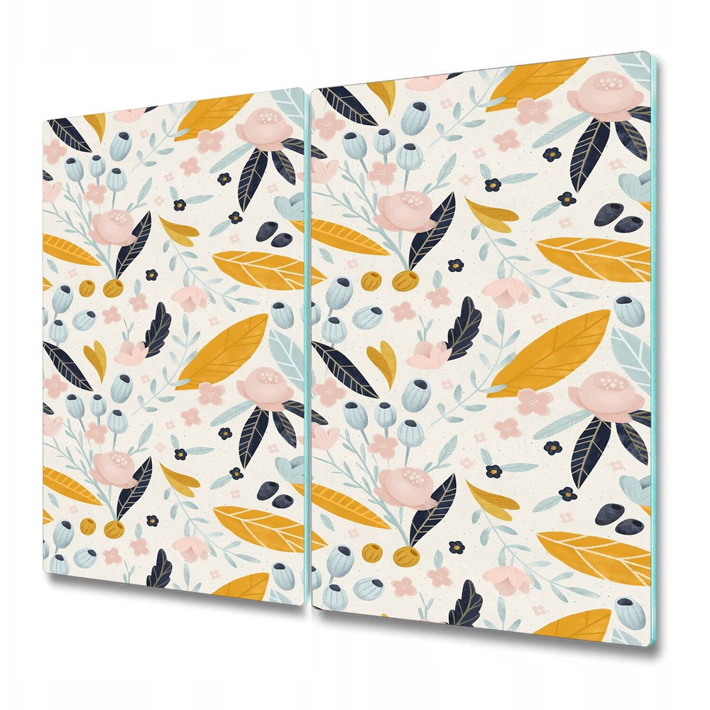 Glass Worktop Kitchen Chopping Board Pastel Flowers Floral Watercolour 2x30x52