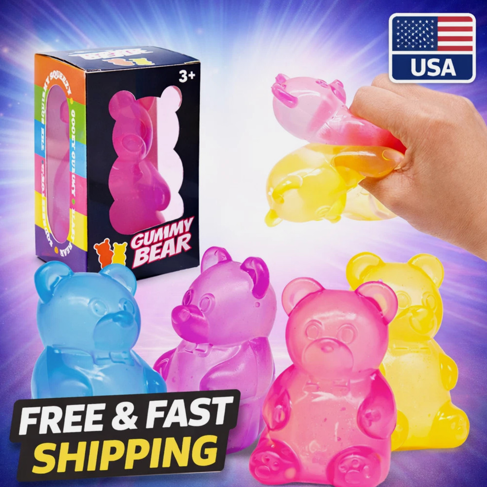 Gummy Bear Squeeze Toy Anxiety Relief Focus Sensory Fidget Balls Stress Reliever