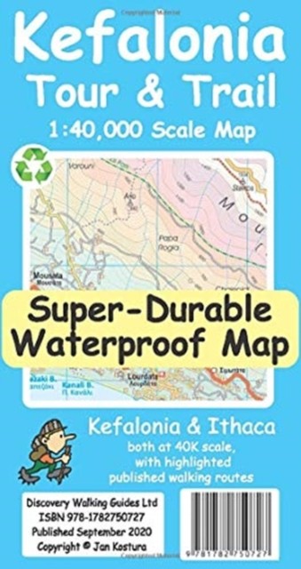 Kefalonia Tour and Trail Map by Jan Kostura SHEET MAP 9781782750727