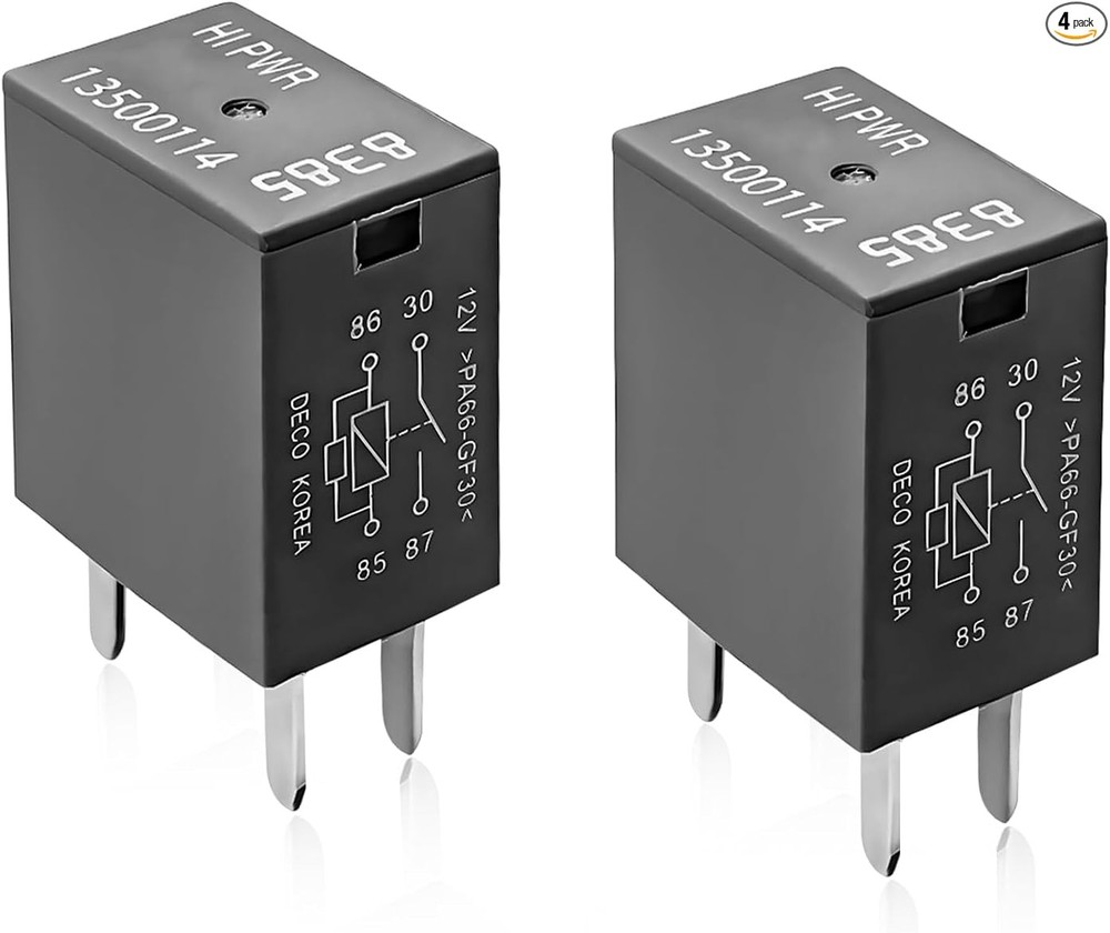 4 PCS Car Air Conditioning Relay, 12VDC 40A 13500114/8385 Multi P Color: 2 Pcs