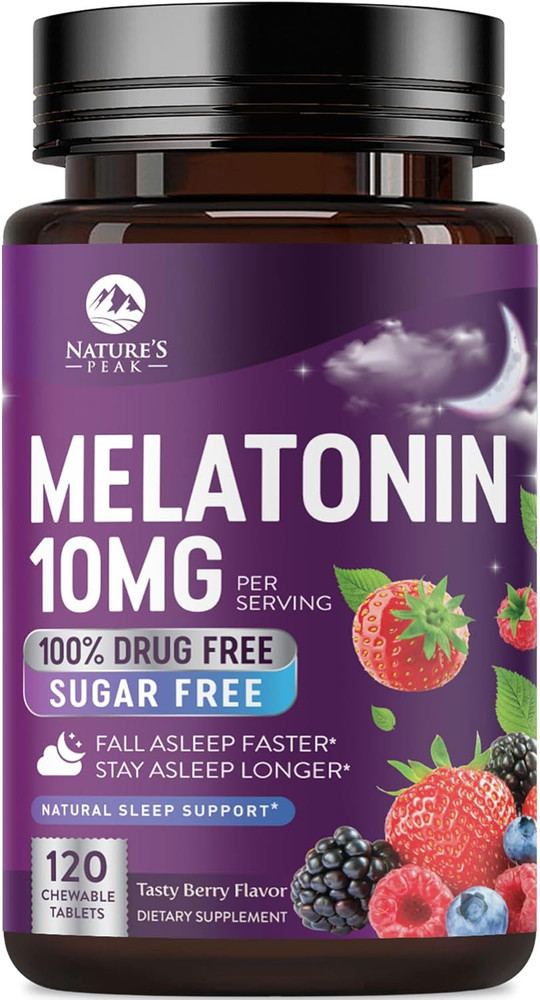 Melatonin Sleep Support Supplements - Fast Dissolve Melatonin 10Mg per Serving
