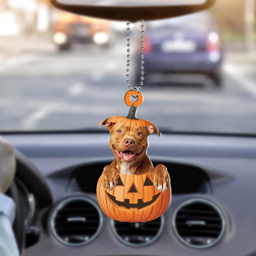 Pit Bull Dog Jack-o-lantern Halloween Ornament  Pitbull Dog Christmas Ornament
