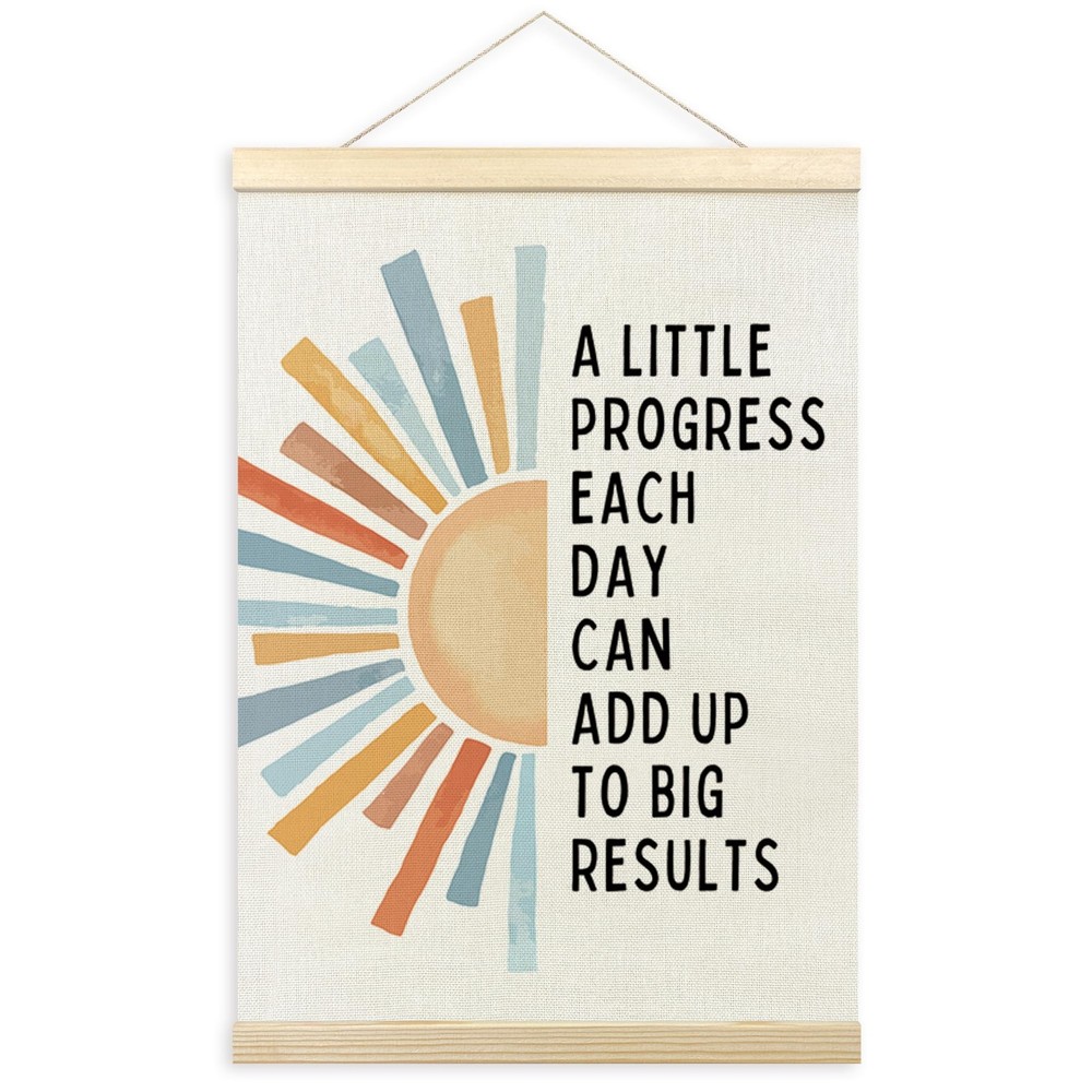 Mental Health Inspirational Poster Hanger Frame, a Little Progress Each Day S...