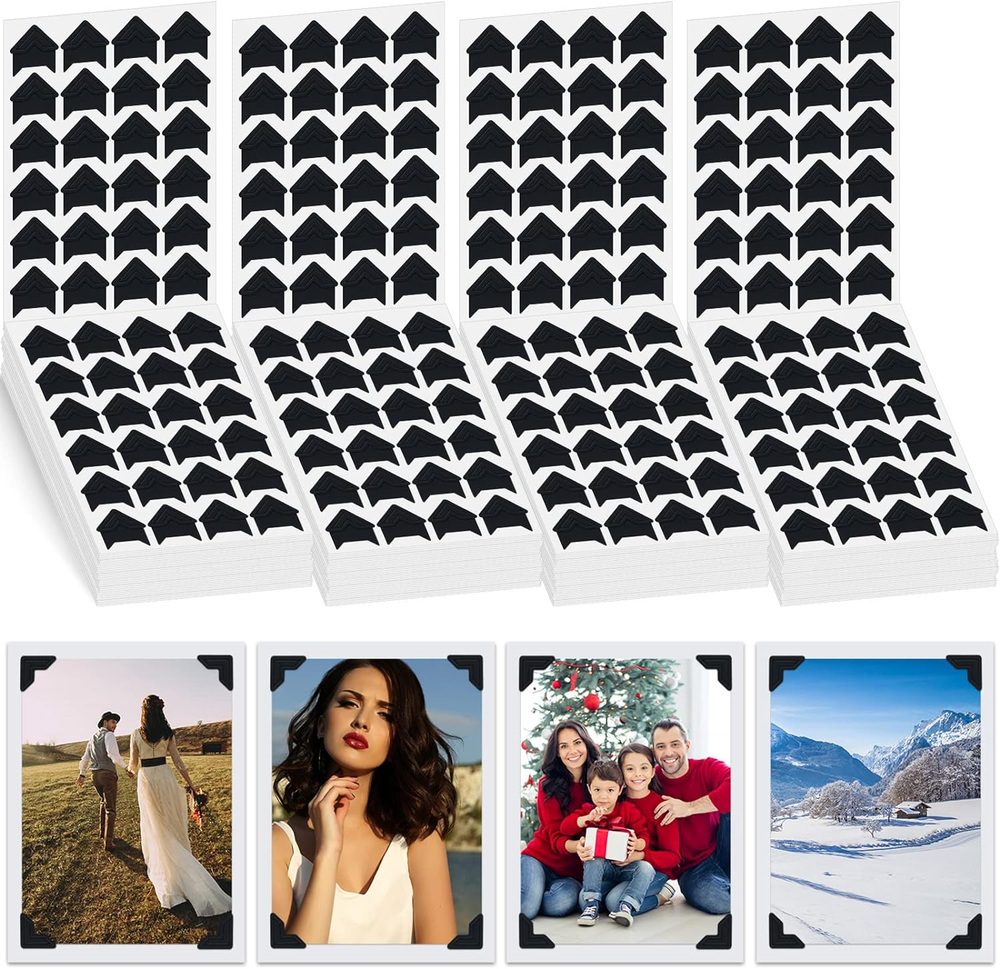 Photo Corners Self Adhesive Black Scrapbooking and Stamping Supplies DIY 1200Pcs