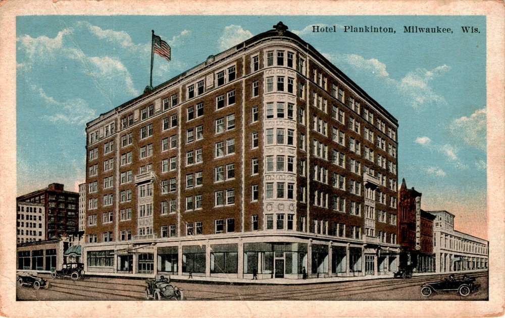 Hotel Plankinton, Milwaukee, Wis, E. C. Kropp Co. Postcard