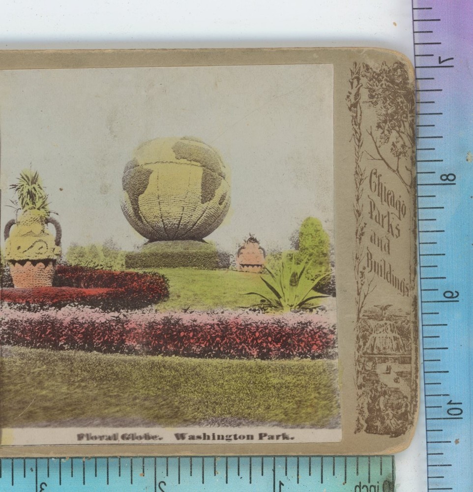 Floral Globe Washington Park Chicago IL Illinois Thornwood Stereoview