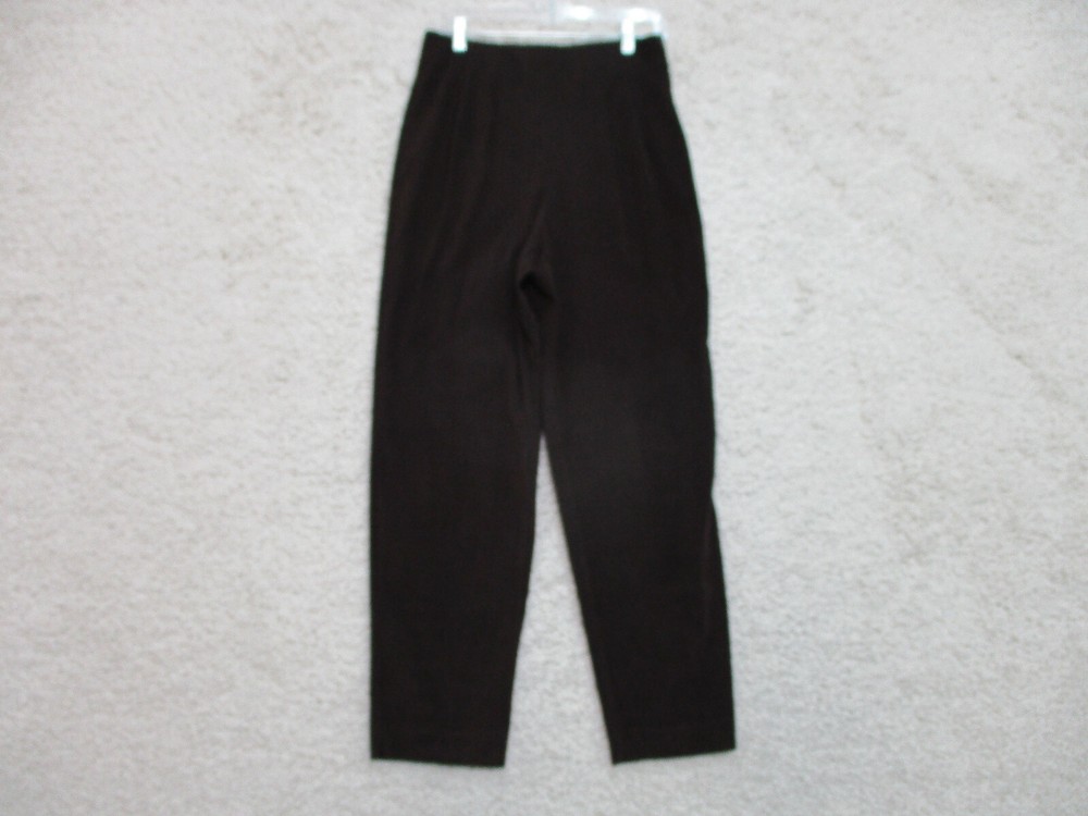 Briggs Pants 12 Womens Regular Size Brown Dress Straight Stretch Flat Front Logo
