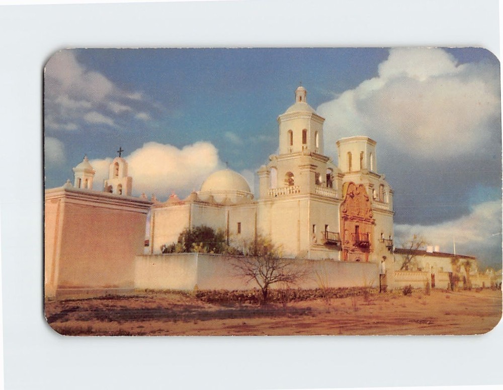 Postcard Mission San Xavier Del Bac Architecture Southwest Tucson Arizona USA